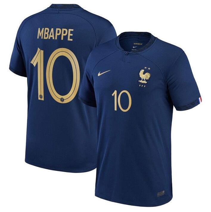 Youth France #10 Mbappé Navy Home Soccer Jersey